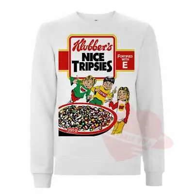 Klubbers Nice Tripsies Sweatshirt Fantazia Early 90s Rave Flyer Tee EDM Vintage • £36.95