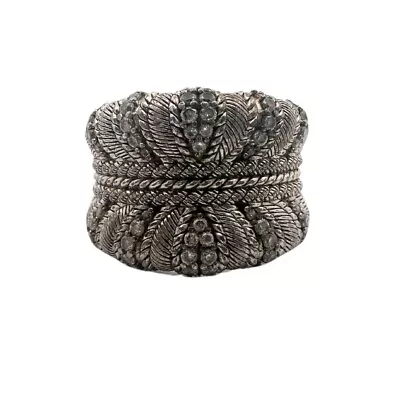 Judith Ripka Sterling Silver CZ Twisted Braided Statement Ring-Size 6-A2973 • $49.99