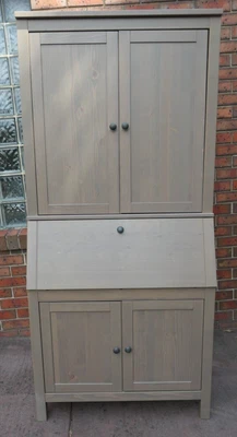 $200 • Buy IKEA Hemnes Bureau Grey Wash Desk Hutch Cupboard Storage Sold Cabinet Add On