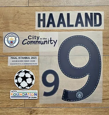 Haaland #9 Nameset Champions League Final 2023 Patch Sponsor Manchester City  • £22.50