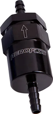 Aeroflow Billet Fuel Filter 3/8  Barb Black 30 Micron Filter AF610-06BLK • $40.67