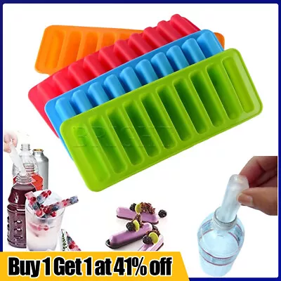 10 Grids Long Strip Shape Silicone Ice Cube Mould Non-Stick Tray Chocolate Mold • £0.99