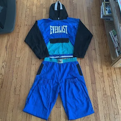 Vintage 90s Everlast Track Suit Size Large Men Blue Green Black RARE Nylon • $170.90