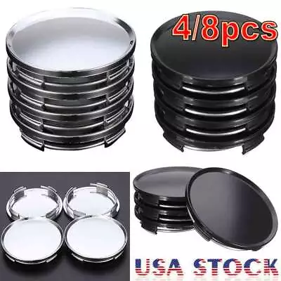 4/8Pc Universal Chrome Car Wheel Center Cap Tyre Rim Hub ABS Plastic Cover 2.5in • $7.81