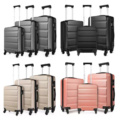 20/24/28Inch Spinner 4 Wheels ABS Suitcase Set Hard Shell Cabin Hand Luggage • £39.99