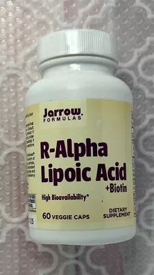 Jarrow Formulas R-Alpha Lipoic Acid + Biotin 60 VegCaps Exp 1/25 • $14.25