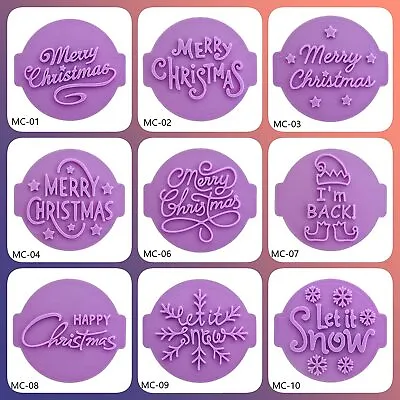 £9.99 • Buy Merry  Christmas Embosser Stamp For Fondant Icing Cupcake Cake Cookie Topper
