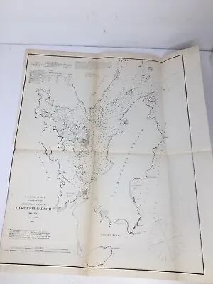 1864 US Coast Survey Eastport Harbor Maine Map Preliminary Chart AD Bache • $50