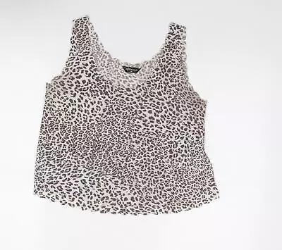 Internacionale Womens Grey Animal Print Polyester Basic Tank Size 10 Round Neck  • £5.50
