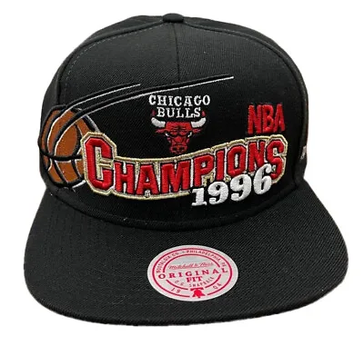 Mitchell & Ness Black NBA Chicago Bulls 96 Champions Wave HWC Snapback Hat - • $34.95
