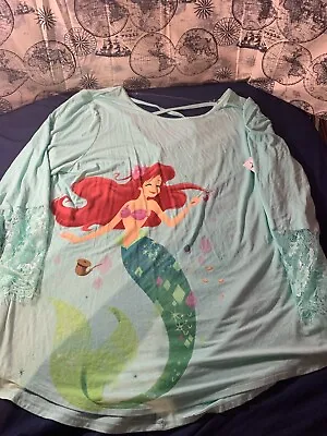 Disney Parks My Little Mermaid Women’s 2XL Night Shirt Teal NWT • $8.99