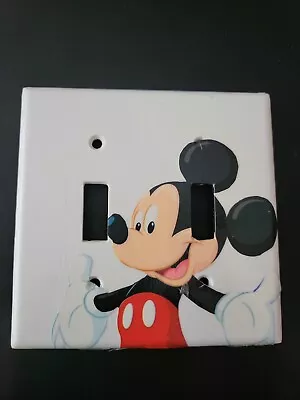 Mickey Mouse White Double Light Switch Wall Plate 4 Screw 4.75  X 4.75  Cover • $10