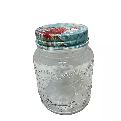 The Pioneer Woman Glass Mason Jar Canister With Floral Lid 3.5 X 4.75  • $10.18