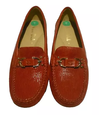 VAN DAL UK 4 EUR 37 Red Leather Loafers Flat Shoes Unworn • £19.95