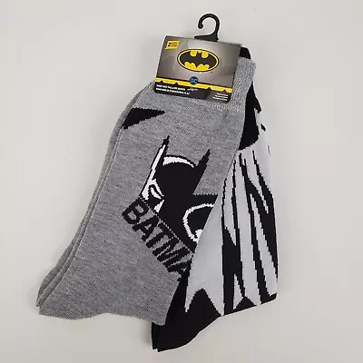 DC Comics BATMAN 2 Pack Mens Novelty Crew Socks (6-12) Centric  New • $12.67