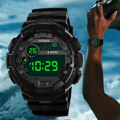Luxury Mens Digital LED Watch Date Sport Men Outdoor Electronic Round Watch • $3.59