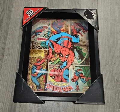 Marvel Spider-Man Lenticular 3D Hologram Framed Picture 9 X11 • £23