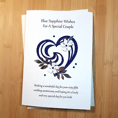 £5.99 • Buy Blue Sapphire 65th Wedding Anniversary Card - Title Options Available