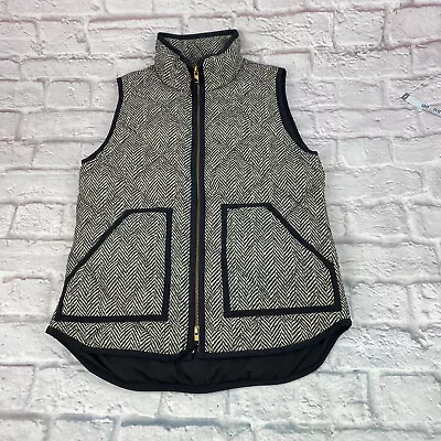 J CREW Womens Size XS Excursion Quilted Herringbone Full Zip Down Puffer Vest • $14.99