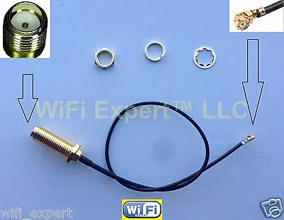 1x Long Thread 1.37 U.FL Mini PCI To SMA Pigtail Antenna WiFi GPS Cable 8 Inches • $3.74