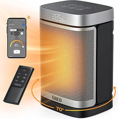 Dreo 1500W Space Heater 70° Oscillating Portable Heater W/WifI For Indoor (READ) • $24.99