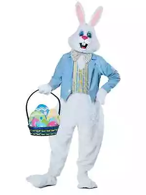 Deluxe Easter Bunny Rabbit Deluxe Mascot Overalls Adult Mens Costume Plus Size • $158.95