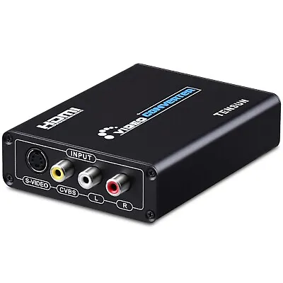 Tensun 3RCA AV CVBS Composite & S-Video R/L Audio To HDMI Converter Adapter S... • $40.39