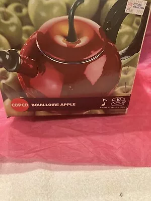 COPCO Enamel Red Apple Teapot Kettle 2.5  Qt RARE  NIB!! Cottagecore Shabby Chic • $49.97