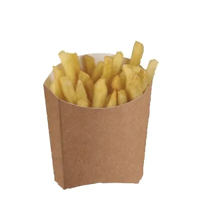 Kraft Disposable Takeaway Cardboard Tray CHIP SCOOP Boxes Fast Food Packaging • £7.49