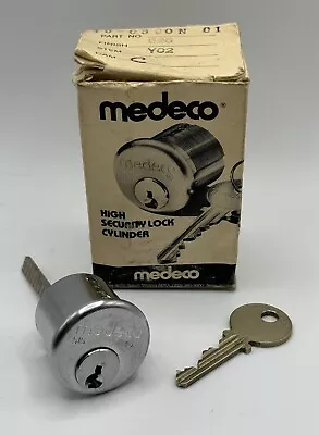 Medeco High Security Rim Cylinder # 10-0300N 01 Chrome Finish W/ Key • $39.99