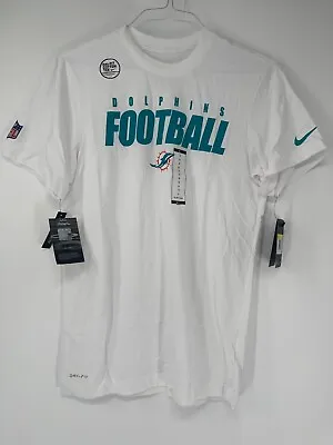 Miami Dolphins White Football Nike Tee Shirt  *brand New W/ Tags* • $29.99