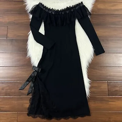 Vintage Dolce & Gabbana Size IT 26 / 40 - US 2/4 Black Off The Shoulder Dress • $279.95