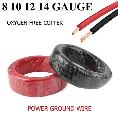 $13.15 • Buy 8 10 12 14 Gauge Pure Copper Power Wire Lot Black Red Boat Auto RV Primary Cable