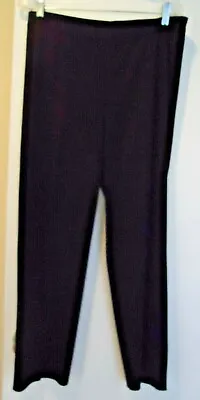 Black Misook Petite Elastic Waist Knit Pants - Size Petite Large 26 Inch Inseam • $19.99