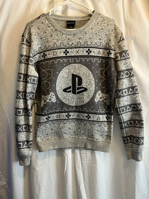 $22.99 • Buy Playstation Sweater Mens Small Medium Gray Pullover Crew Neck Christmas Adult