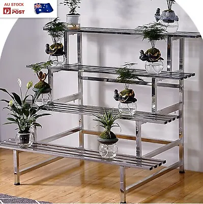 Au Stock Stainless Steel Plant Stand Shelf Flower Pots Heavy Rack Home Garden 07 • $149.99