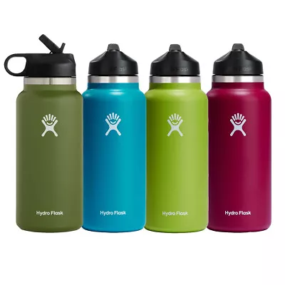 $31.01 • Buy Hydro Flask 32Oz Water Bottle Straw Lid Stainless Steel & Vacuum Insulated