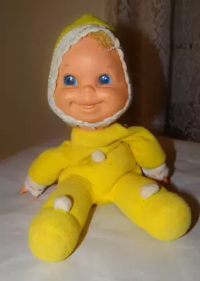 Vintage Mattel 1970 Booful Baby Beans 12  Plush Doll Yellow • $17