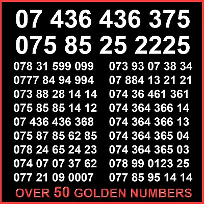 £14.99 • Buy Easy Remember VIP Gold Mobile Number SIM Card Platinum Diamond Business Silver