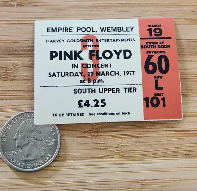 PINK FLOYD TICKET STUB STICKER Retro Concert Laptop Sticker Wembley 1977 London • $8.41