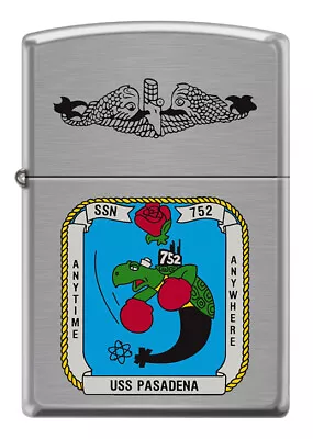 USS Pasadena (SSN-752) Submarine Zippo MIB  Anytime...Anywhere  Brushed Chrome  • $30