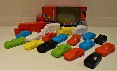 BOX OF 19 DISNEY CARS 3 PLASTIC MINI FILM CHARACTERS By TOMY McQUEEN DOC HUDSON • £4.99