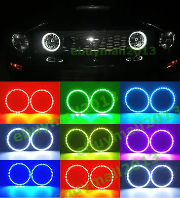 RGB Halo Ring Demon Angel Eyes For Ford Mustang GT 2005-2012 Fog Light Flash DRL • $38.61