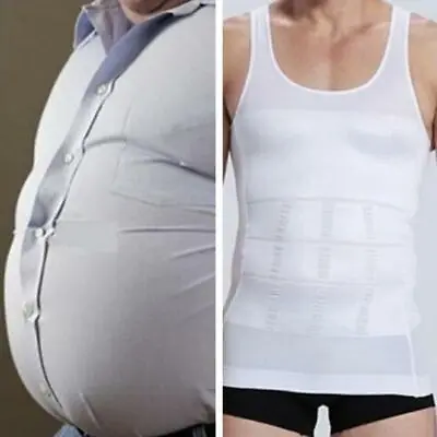 Men's Slimming Tummy Control Body Shaper Shapewear Waist Girdle Vest Shirt Tops • £13.79