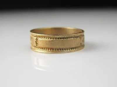 Baby Ring Antique Vintage Band Hand Etched 10K Rose Yellow Gold 3.6mm • $95