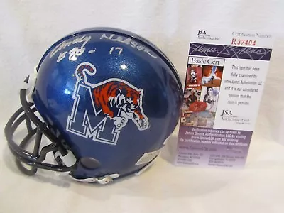 Andy Nelson Autographed Memphis Tigers Mini Helmet – JSA Cert • $79.99