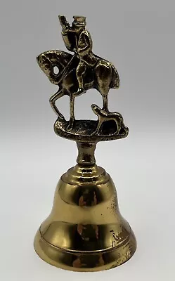 THE HUNTSMAN English Fox Hunt ENGLAND HORSE Dog Vintage Brass Metal BELL Figure • $18