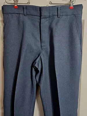 Vintage Unbranded Men's Blue/Gray Dress Slacks Slash Pockets Size 38 X 31 X11  • $12