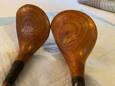 George Izett Championship -Custom Made Driver And 4 Wood- Two Vintage Golf Clubs • $34.95