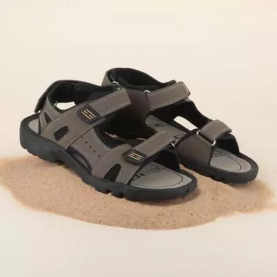 Red Fish Mens Sandals Brown Adults Sport Triple Easy Fasten Cleated Edward SIZE • £14.99